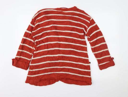 Dreams Womens Brown Striped Cardigan Jumper Size M