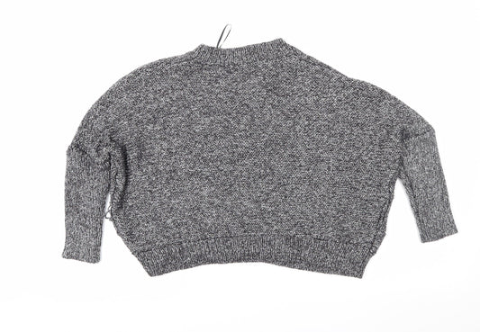 New Look Womens Silver Pullover Jumper Size 10 - Cropped