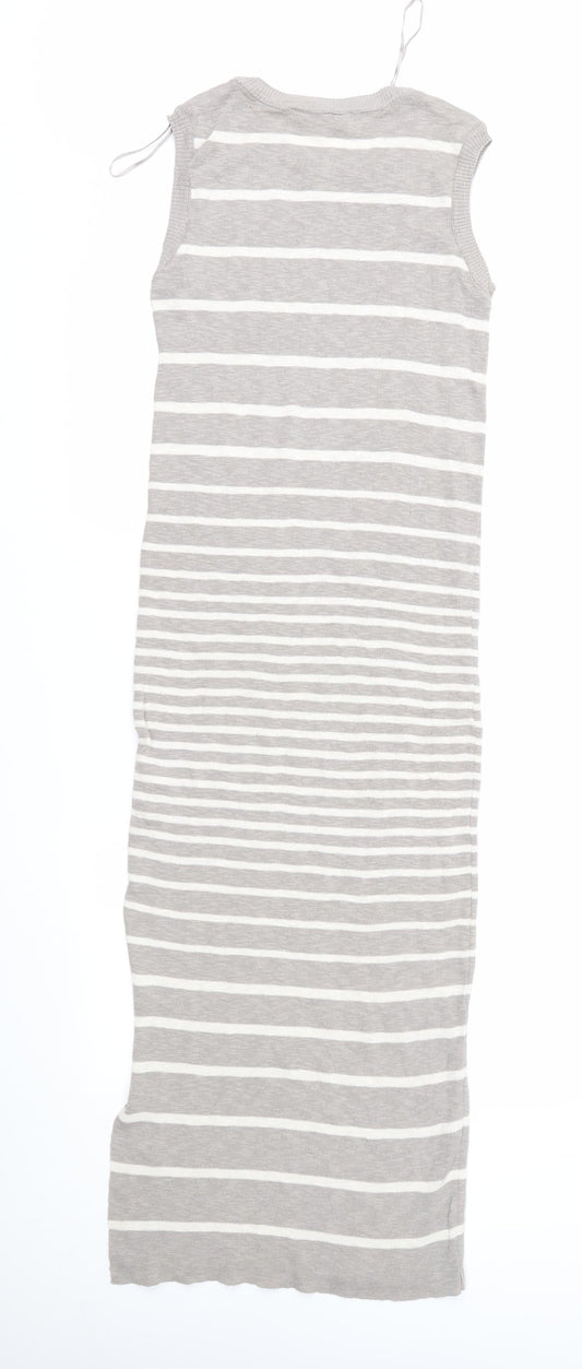 Marks and Spencer Womens Brown Striped Knit Maxi Size 8