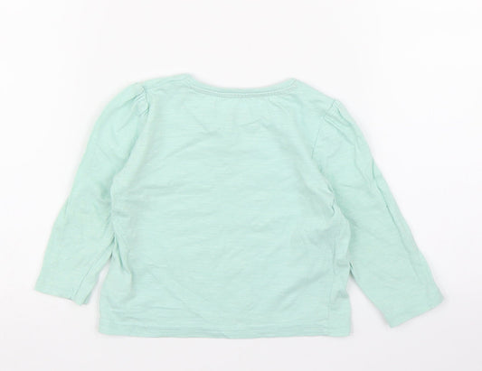 Primark Girls Green Basic T-Shirt Size 12 Months