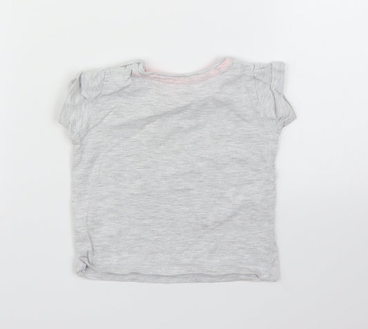 Primark Girls Grey Basic T-Shirt Size 6-9 Months
