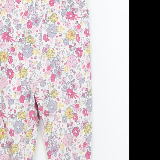 Me To You Girls Pink Floral Capri Leggings Size 9 Months