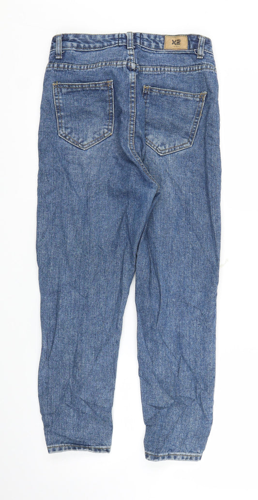 X2 Womens Blue Denim Mom Jeans Size L L22 in