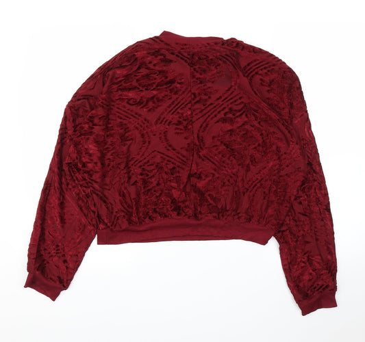 Topshop Womens Purple Floral Pullover Jumper Size 12
