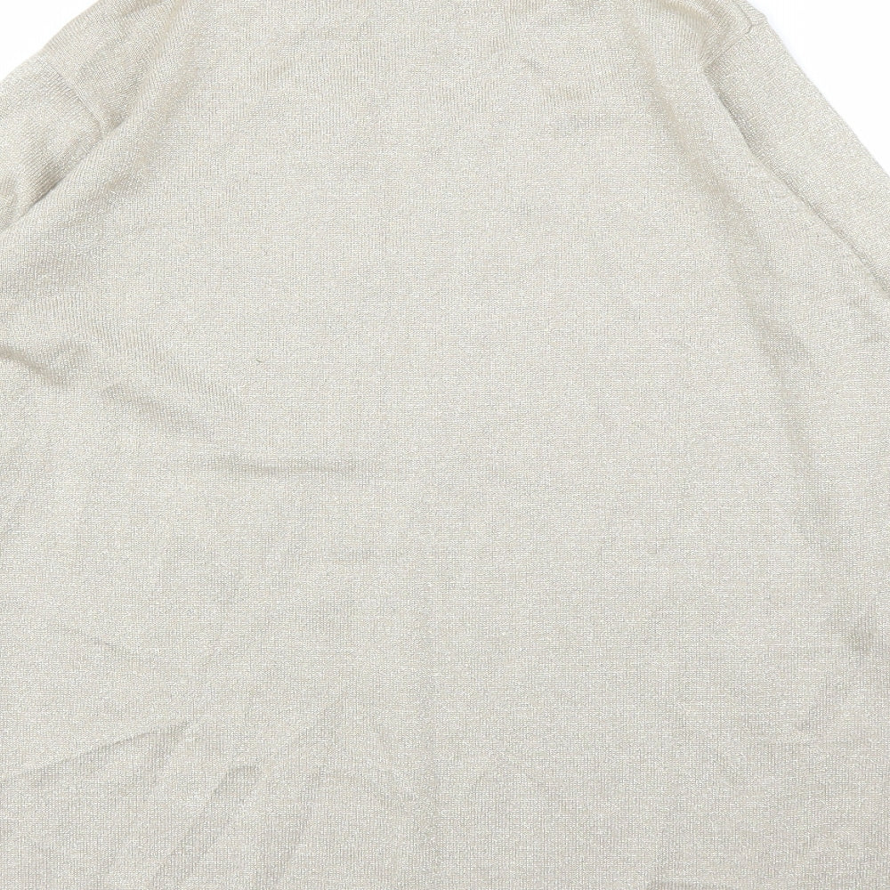 BM Womens Gold Pullover Jumper Size L - Pearls