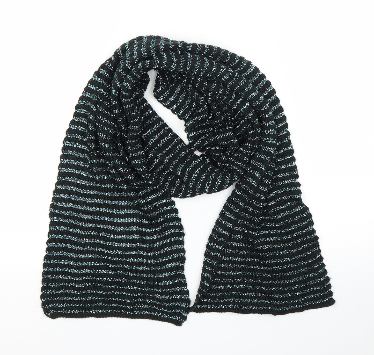 Preworn Unisex Blue Herringbone Scarf