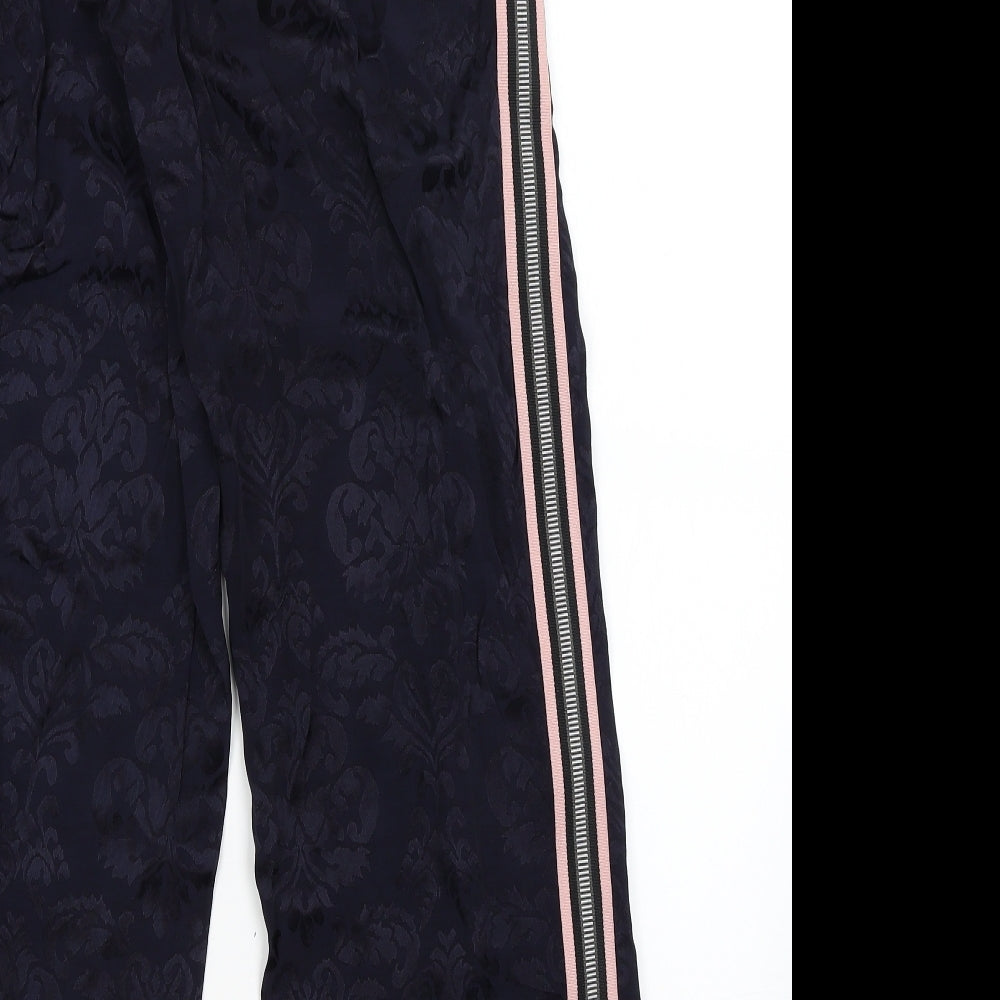 River Island Womens Blue Paisley Trousers Size 12 L30 in