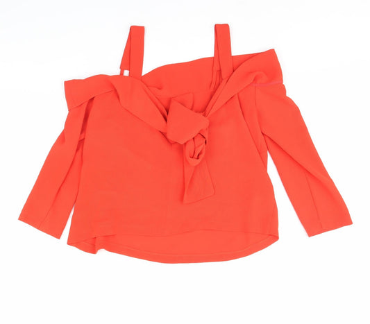 Topshop Womens Orange Basic Blouse Size 12