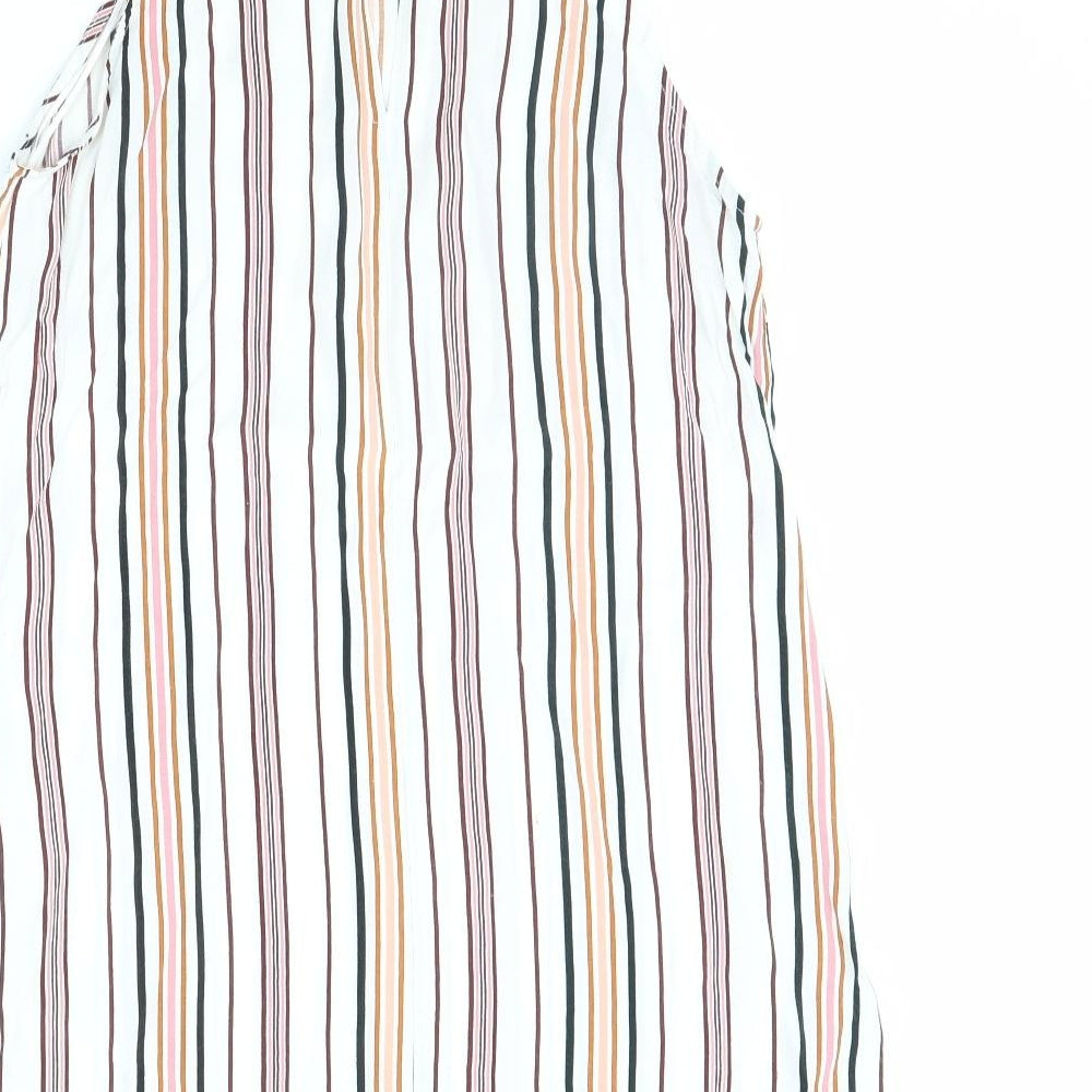 Miss Selfridge Womens White Striped Basic Tank Size 10