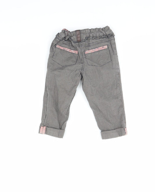 NEXT Boys Brown Plaid Capri Trousers Size 12 Months