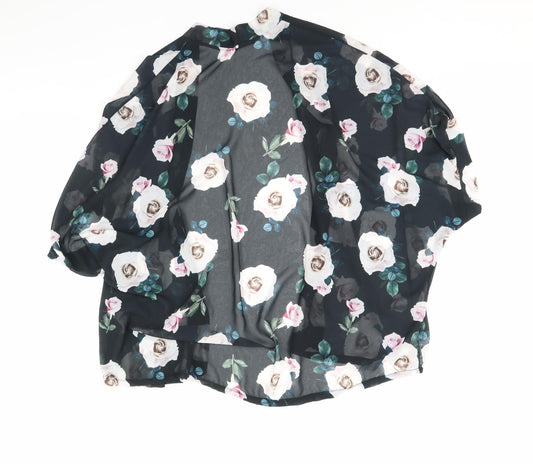 Boohoo Womens Black Floral Jacket Size 20