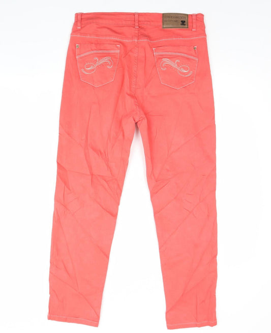 Stressmoda Womens Pink Denim Skinny Jeans Size L L30 in