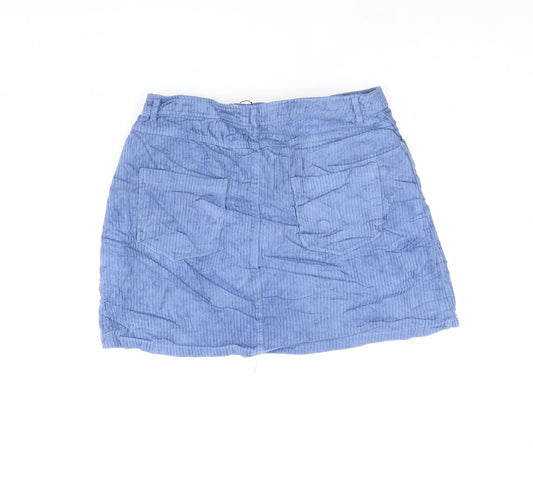 mng Womens Blue Corduroy Mini Skirt Size M