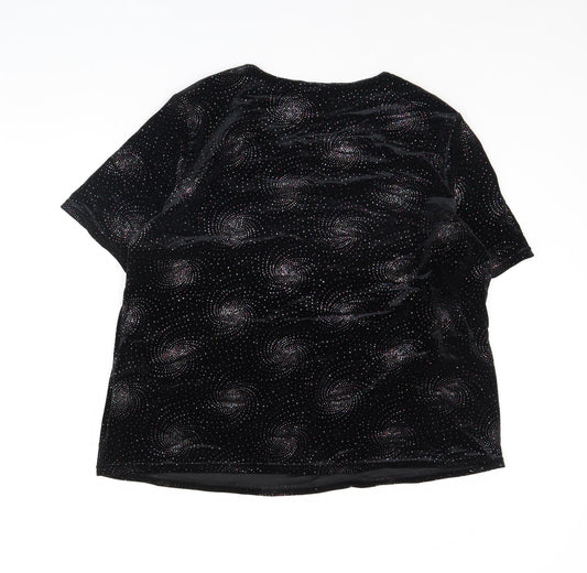BM Womens Black Basic T-Shirt Size L