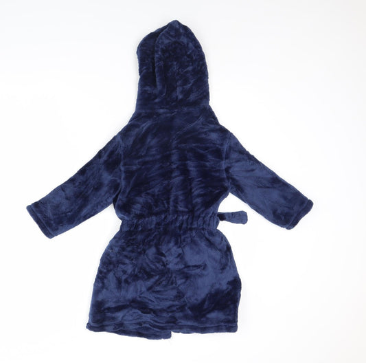 M&S Boys Blue Solid Robe Size 5 Years