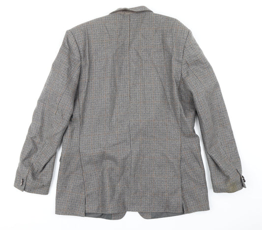 Preworn Mens Grey Houndstooth Jacket Suit Jacket