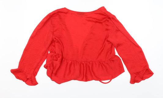 Topshop Womens Red Shrug Jumper Size 12