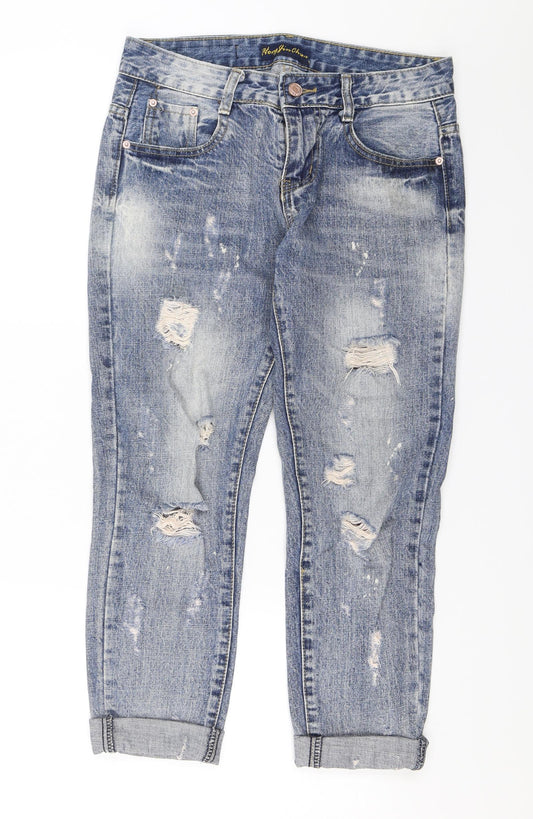 Hong Jin Chun Mens Blue Denim Cropped Jeans Size 27 in L22 in