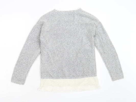 YD Girls Grey Knit Pullover Jumper Size 12-13 Years