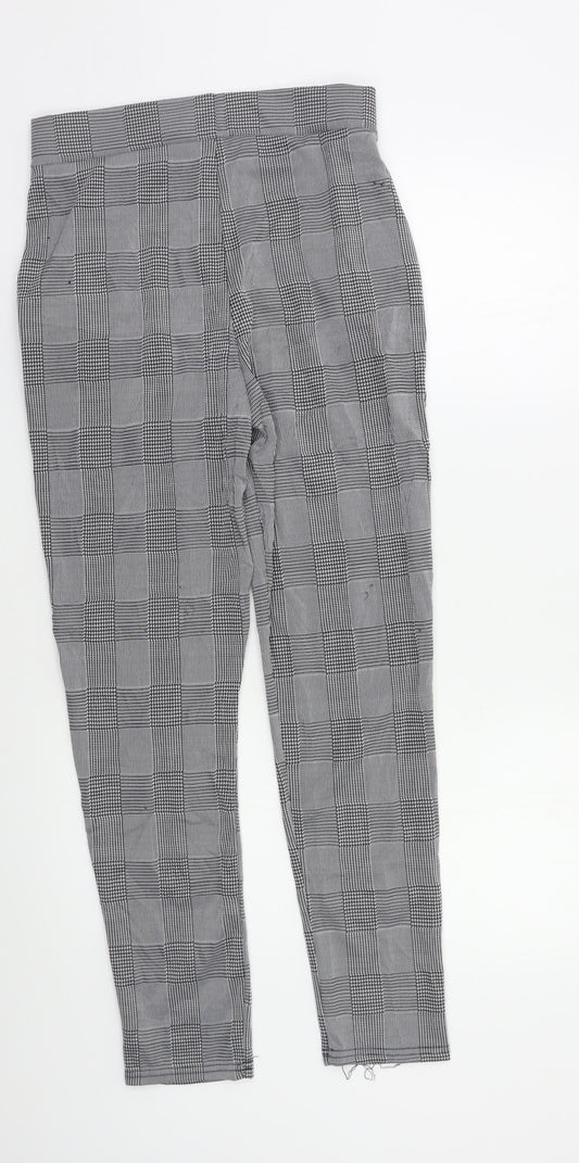 Preworn Womens Grey Check Trousers Size S L27 in