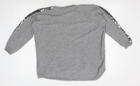 Season Womens Grey Basic T-Shirt Size S