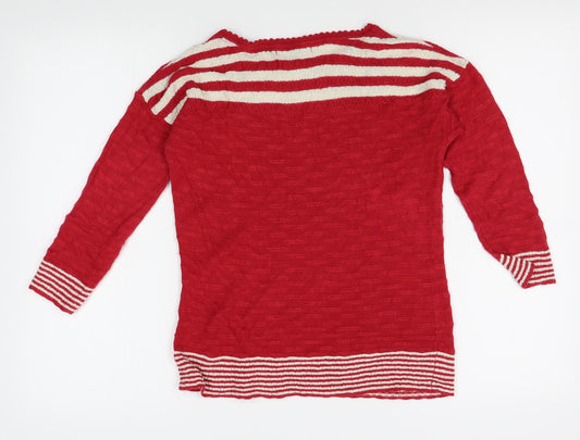 M&S Womens Red Pullover Jumper Size 10