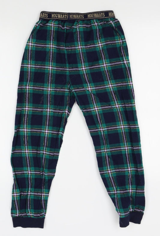 M&S Girls Green Plaid Lounge Pants Size 10-11 Years - hogwarts