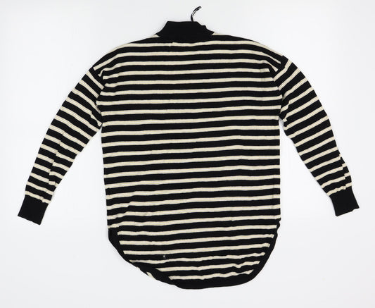 Peacocks Womens Black Striped Pullover Jumper Size 10