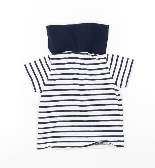 Debenhams Boys Blue Striped Basic Polo Size 6-9 Months