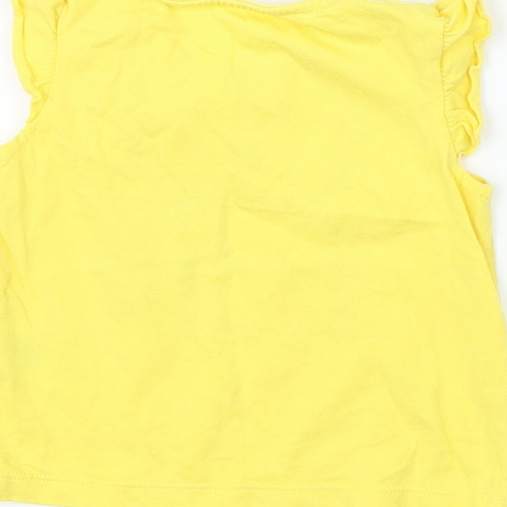 F&F Girls Yellow Basic T-Shirt Size 3-6 Months - bee