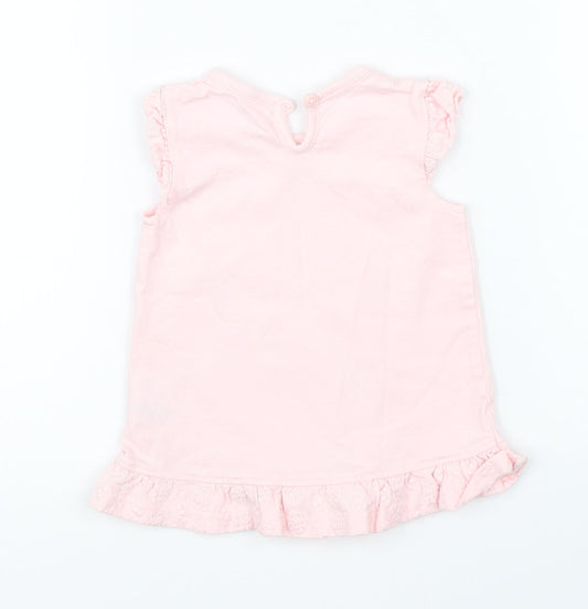 George Girls Pink Basic T-Shirt Size 3-6 Months