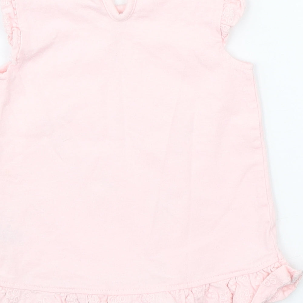 George Girls Pink Basic T-Shirt Size 3-6 Months