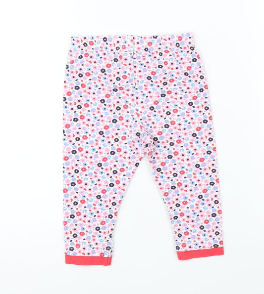 George Girls Pink Floral Pyjama Pants Size 6-9 Months