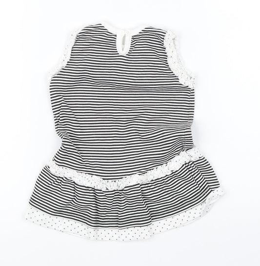George Girls Black Striped Shift Size 3-6 Months