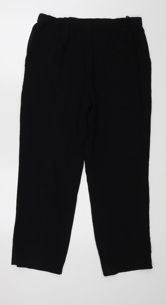 M&S Womens Black Dress Pants Trousers Size 14 L26 in