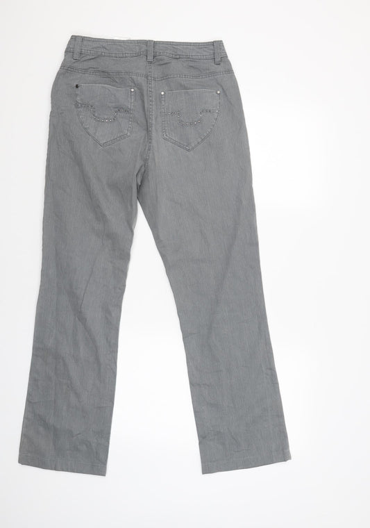 Yessica Womens Grey Capri Trousers Size 12 L28 in