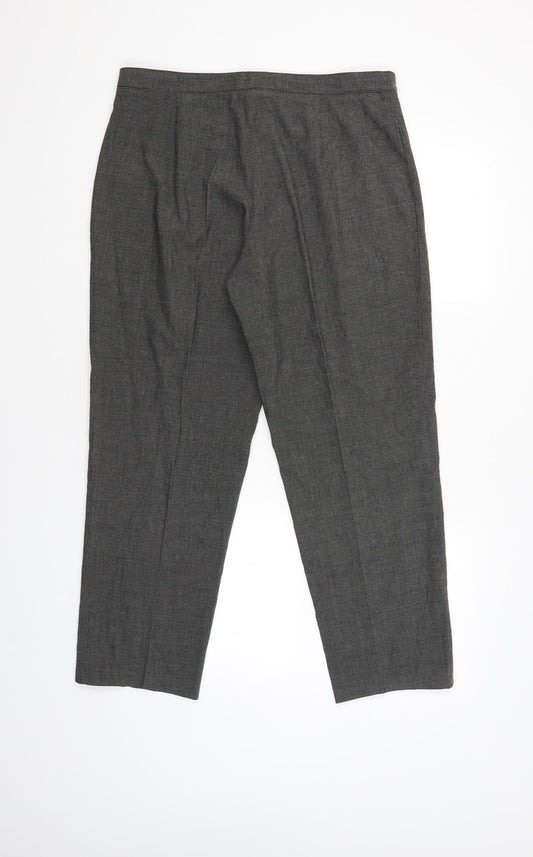 Ibris Style Womens Grey Capri Trousers Size 44 L26 in