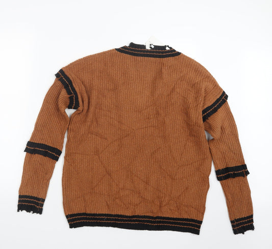 so sweet Womens Brown Knit Pullover Jumper Size S