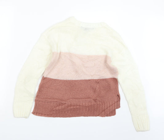 New Look Girls Pink Knit Pullover Jumper Size 12-13 Years