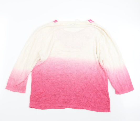 Fay Louise Womens Pink Knit Pullover Jumper Size L