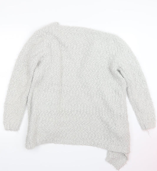 Miyoko Womens Grey Knit Cardigan Jumper Size S
