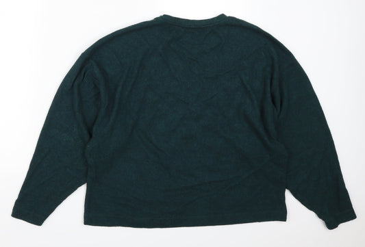 Basics Womens Green Pullover Jumper Size S