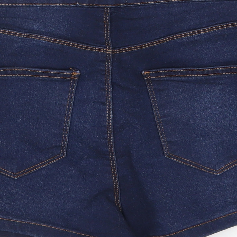 Miss Selfridge Womens Blue Denim Hot Pants Shorts Size 8