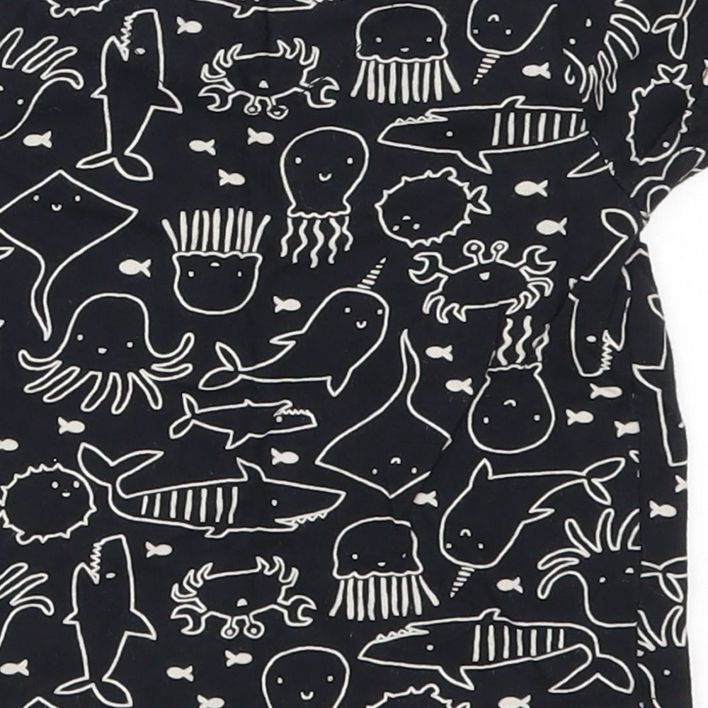 Nutmeg Boys Black Basic T-Shirt Size 6-9 Months - Sea Animals