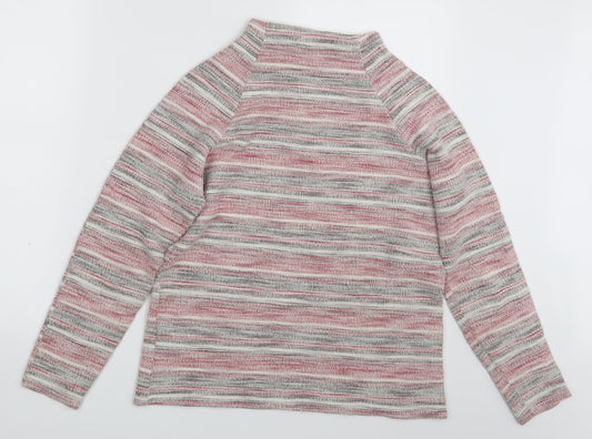 Oasis Womens Pink Striped Pullover Jumper Size M