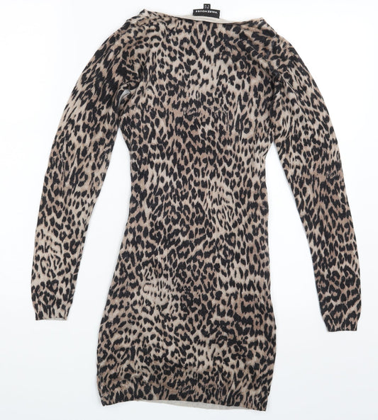 Warehouse Womens Multicoloured Camouflage Pencil Dress Size 6