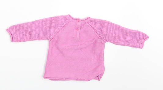 Nutmeg Girls Pink Pullover Jumper Size 3-6 Months