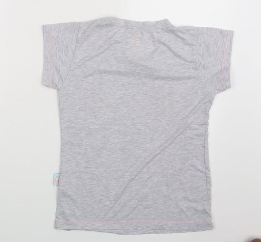 Just Peachy Girls Grey Basic T-Shirt Size 4-5 Years