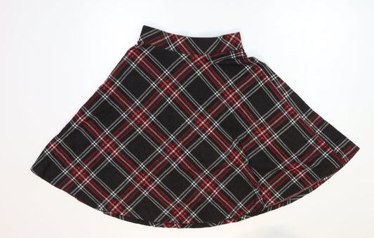 FOREVER 21 Womens Black Check Flare Skirt Size XS