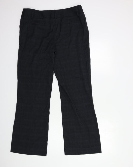 Papaya Womens Black Check Trousers Size 14 L30 in